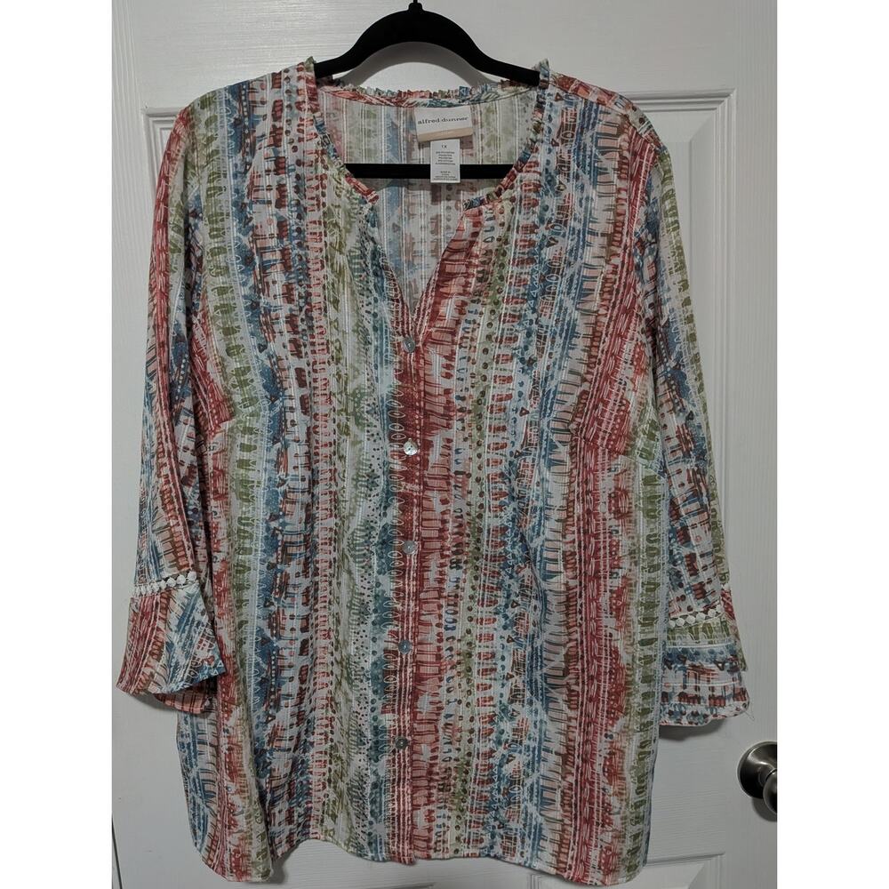 Alfred Dunner Women's Plus Blouse EUC size 1X